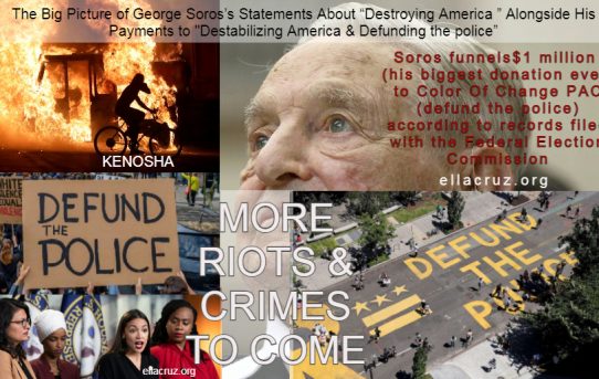 The Big Picture of George Soros’s Statements About “Destroying America ” Alongside His Payments to "Destabilizing America & Defunding the police”